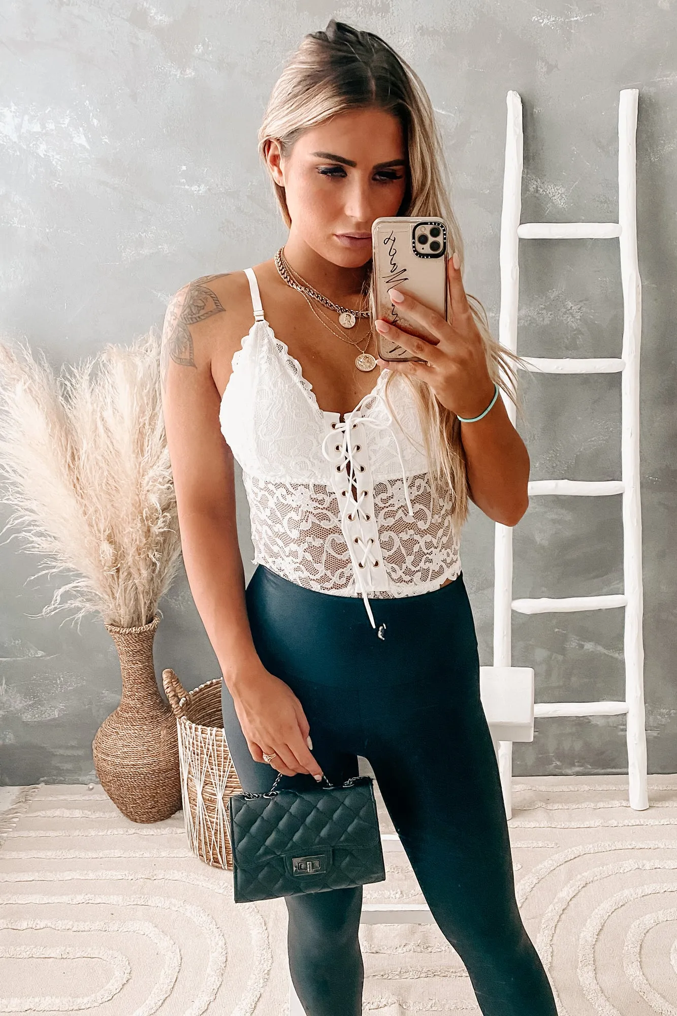 Miss Troublemaker High Cut Sheer Lace Bodysuit (White)