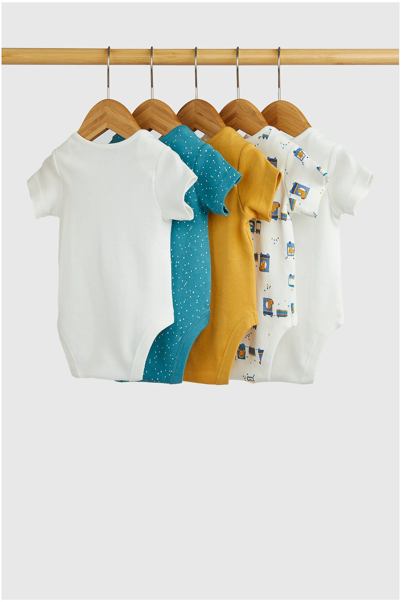 Mothercare Animal Transport Short-Sleeved Bodysuits - 5 Pack