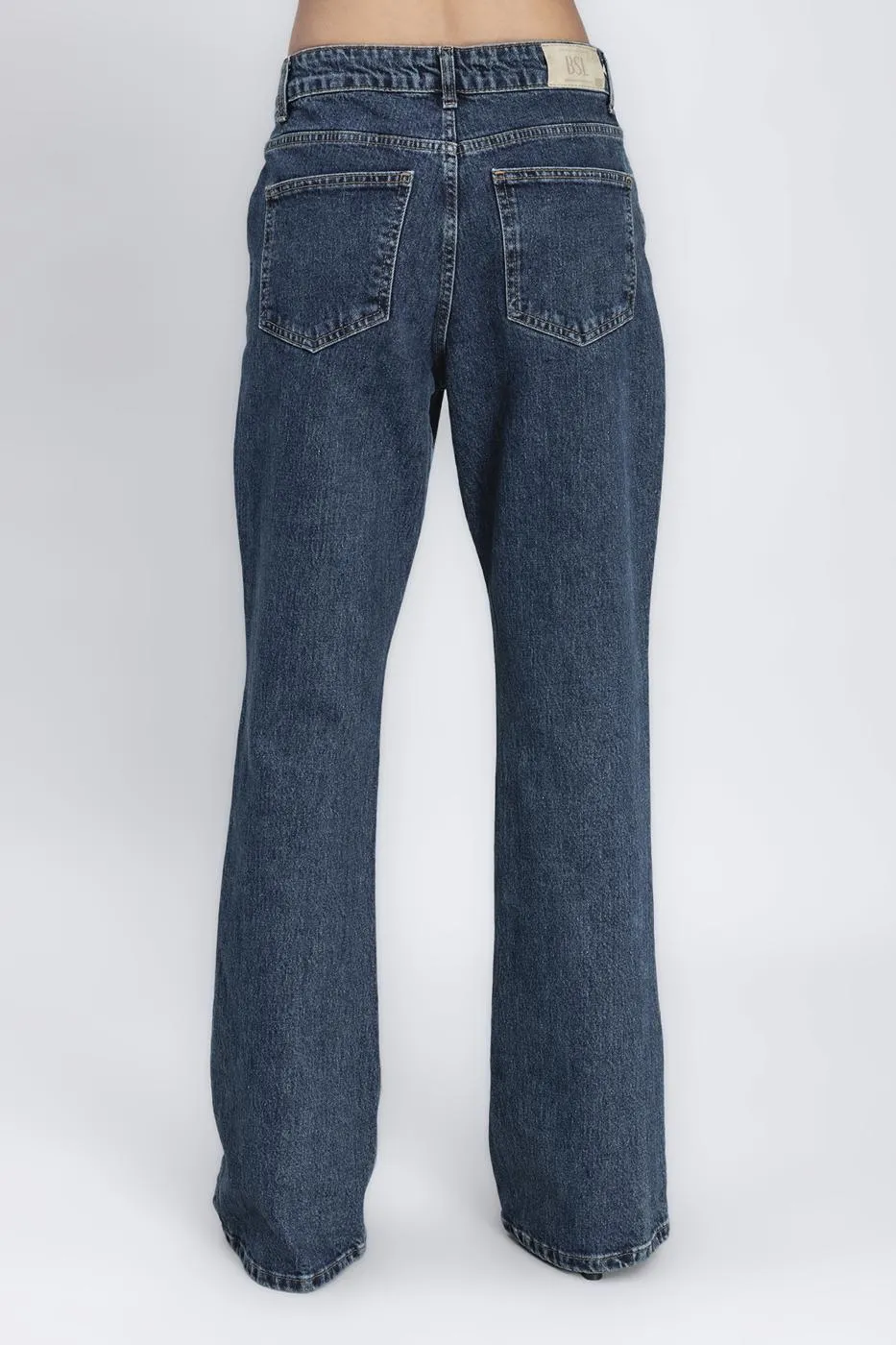 Navy Blue Flared Denim Pants