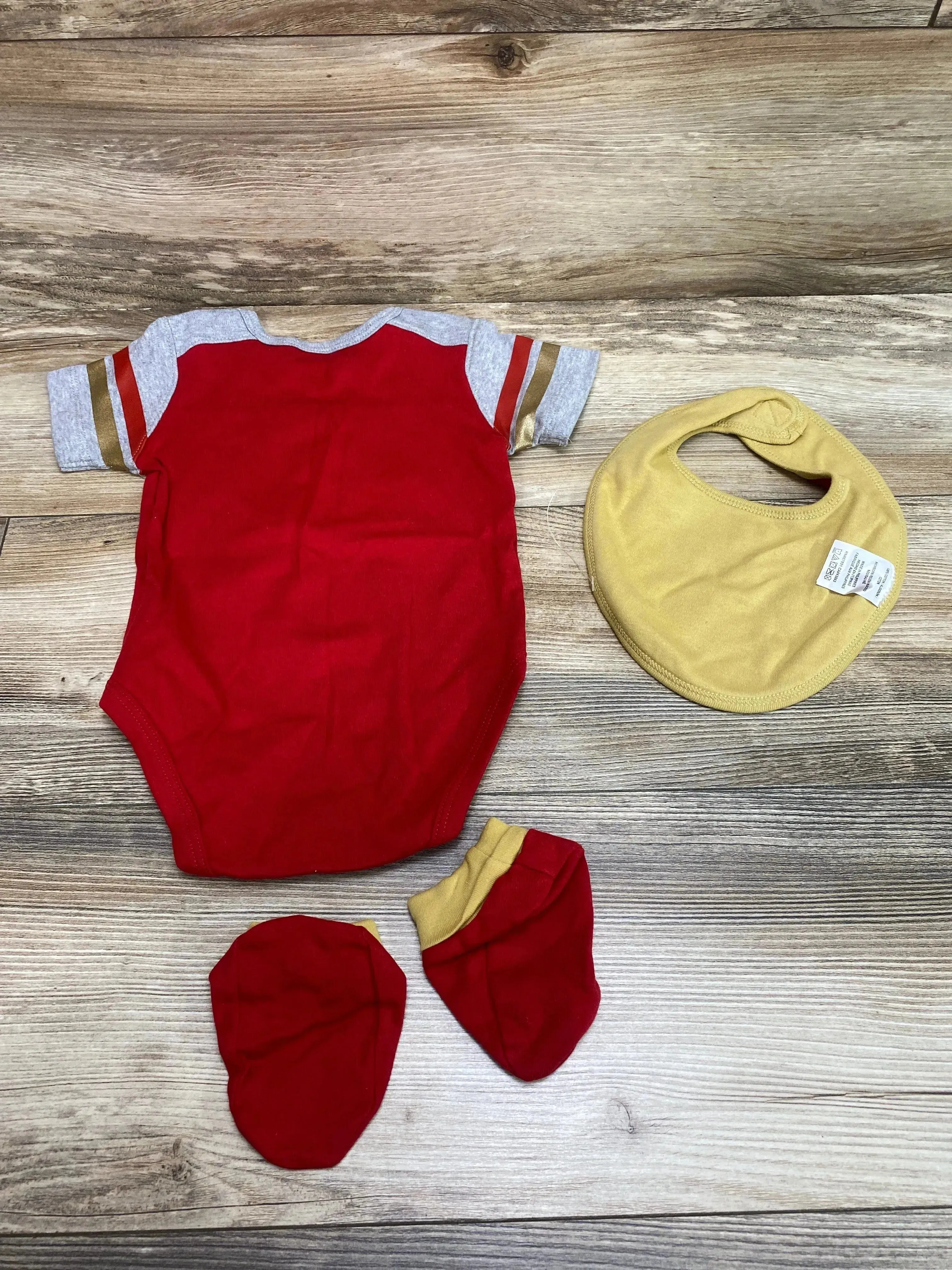 NFL 3pc San Francisco Bodysuit Set Red/Grey sz 6-9m