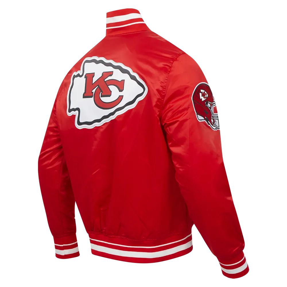 NFL KANSAS CITY CHIEFS SCRIPT TAIL  SATIN JACKET | NFL LEATHER JACKET