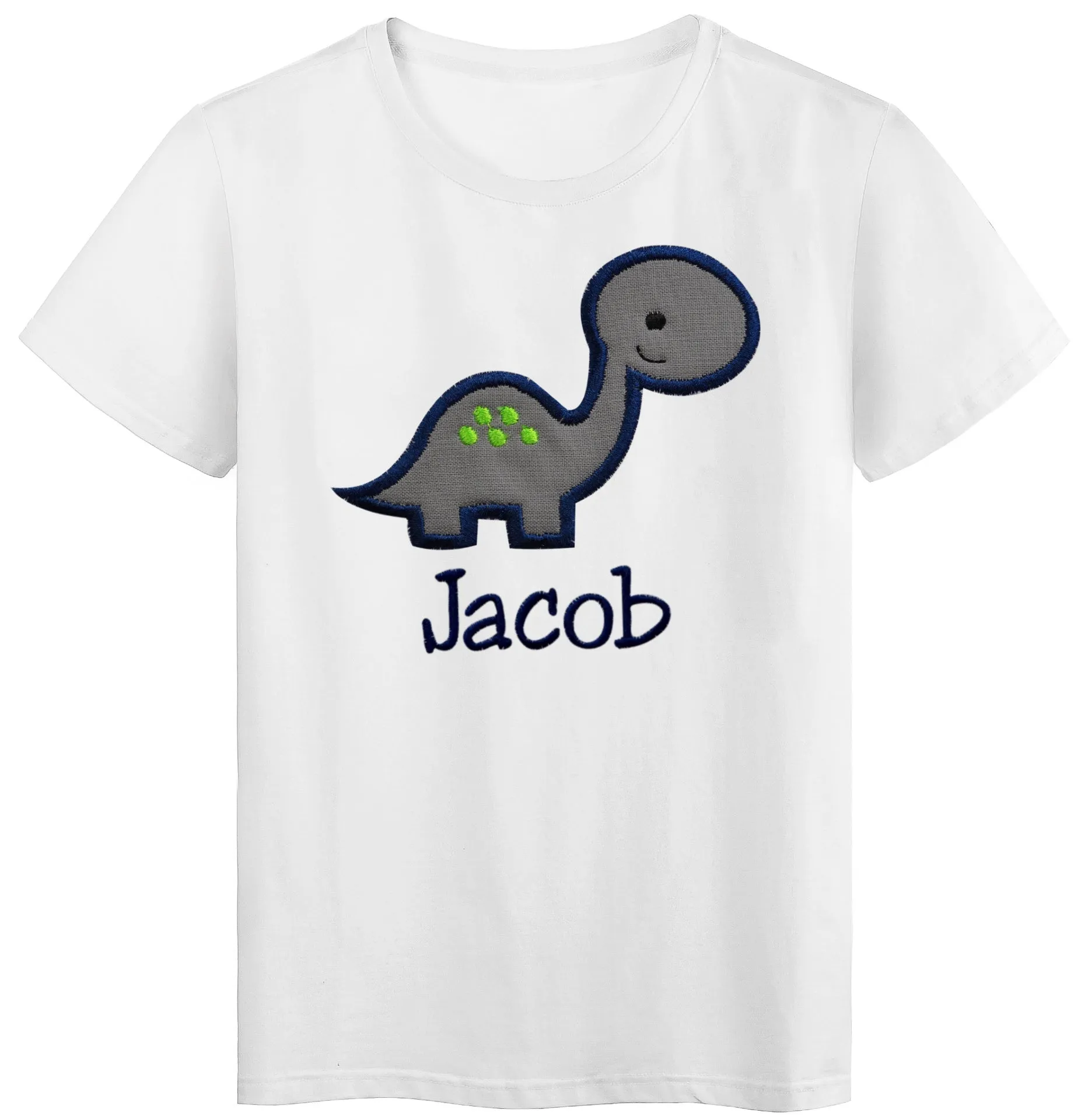 Personalized Embroidered Gray Dinosaur Toddler T-Shirt
