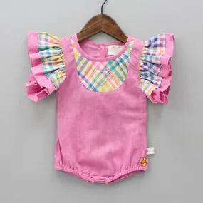 Pink Flared Sleeves Bodysuit