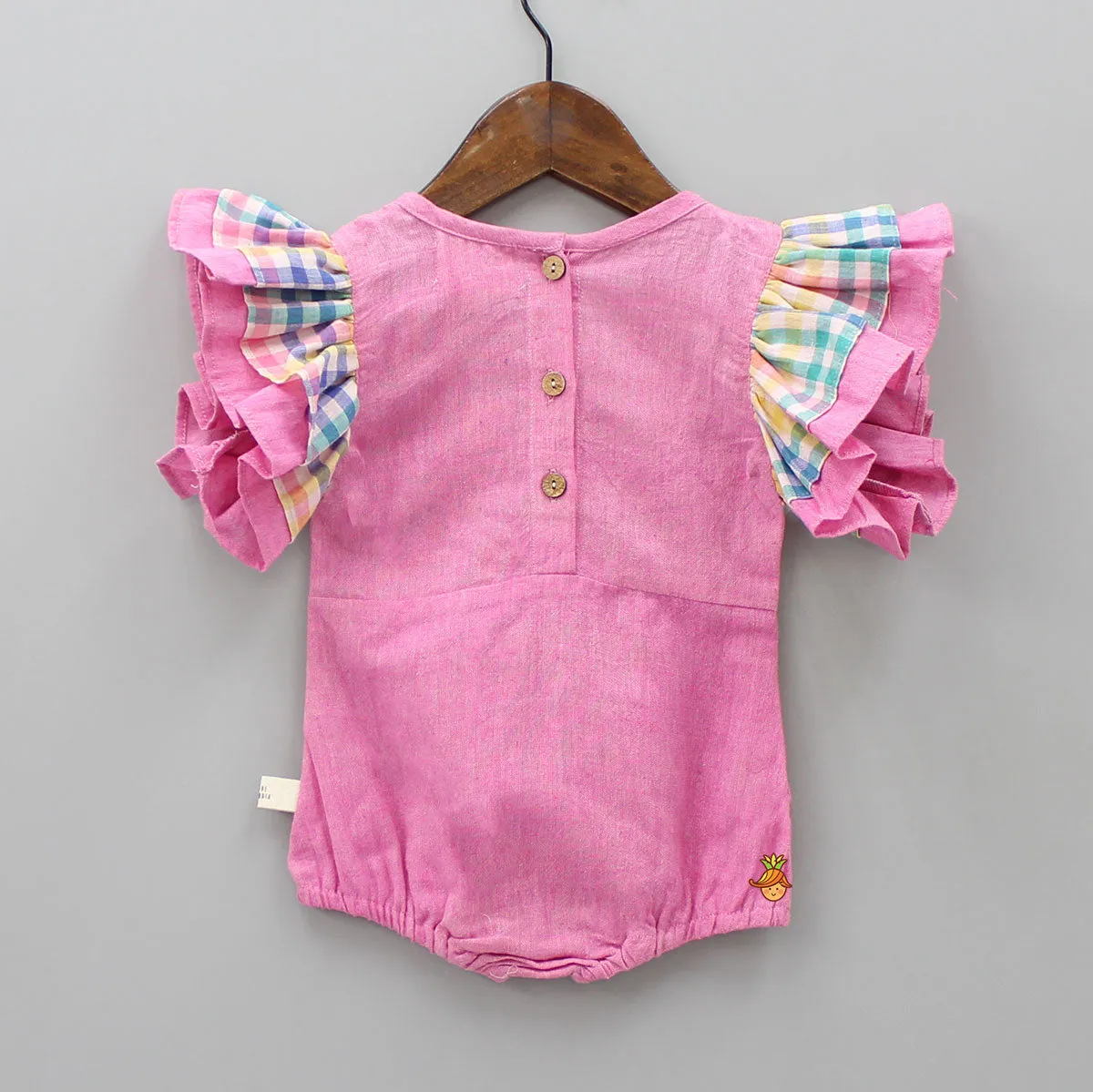 Pink Flared Sleeves Bodysuit