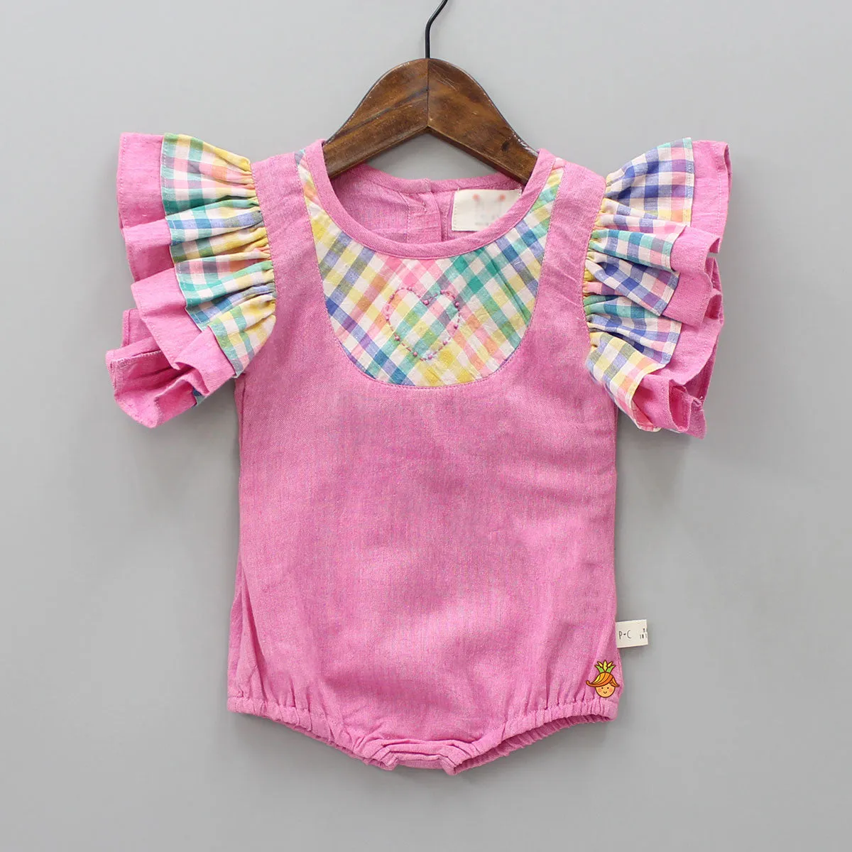 Pink Flared Sleeves Bodysuit