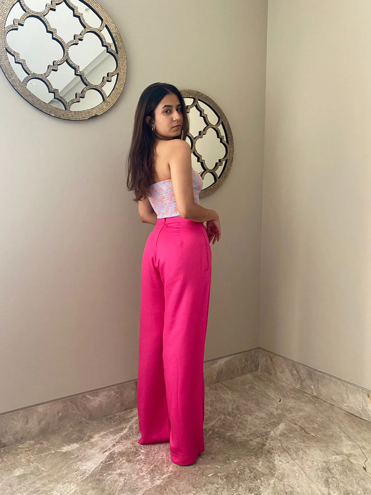 Pink Satin Pants