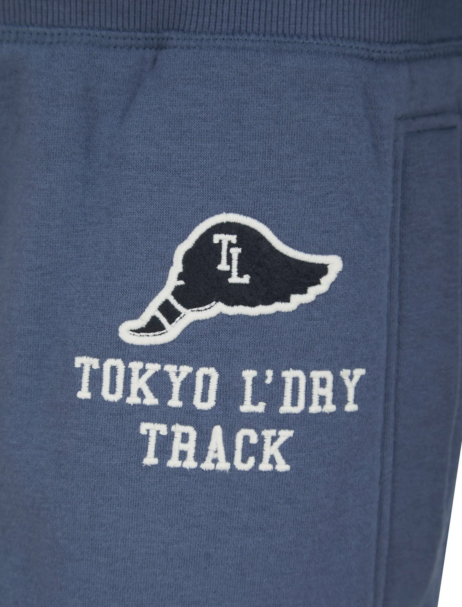 Pollow Brushback Fleece Cuffed Joggers in Vintage Indigo - Tokyo Laundry