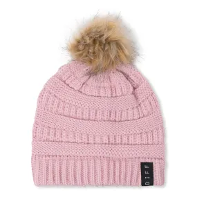 POM POM KNIT BEANIE - PINK