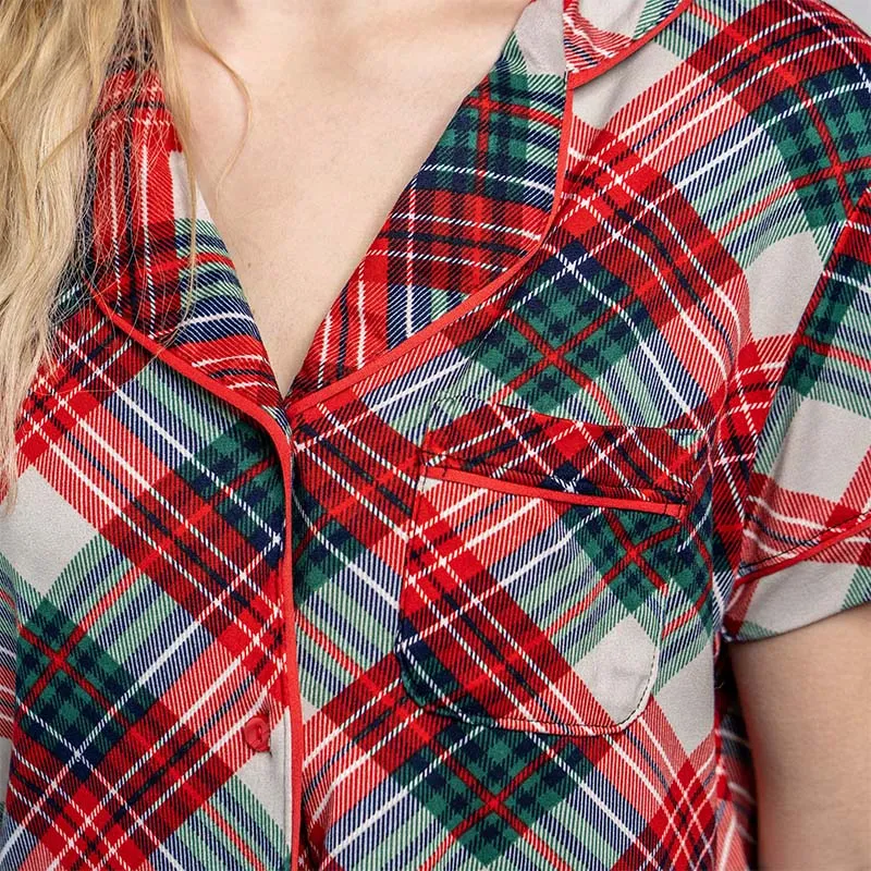 Prancer's Plaid Pajama Top