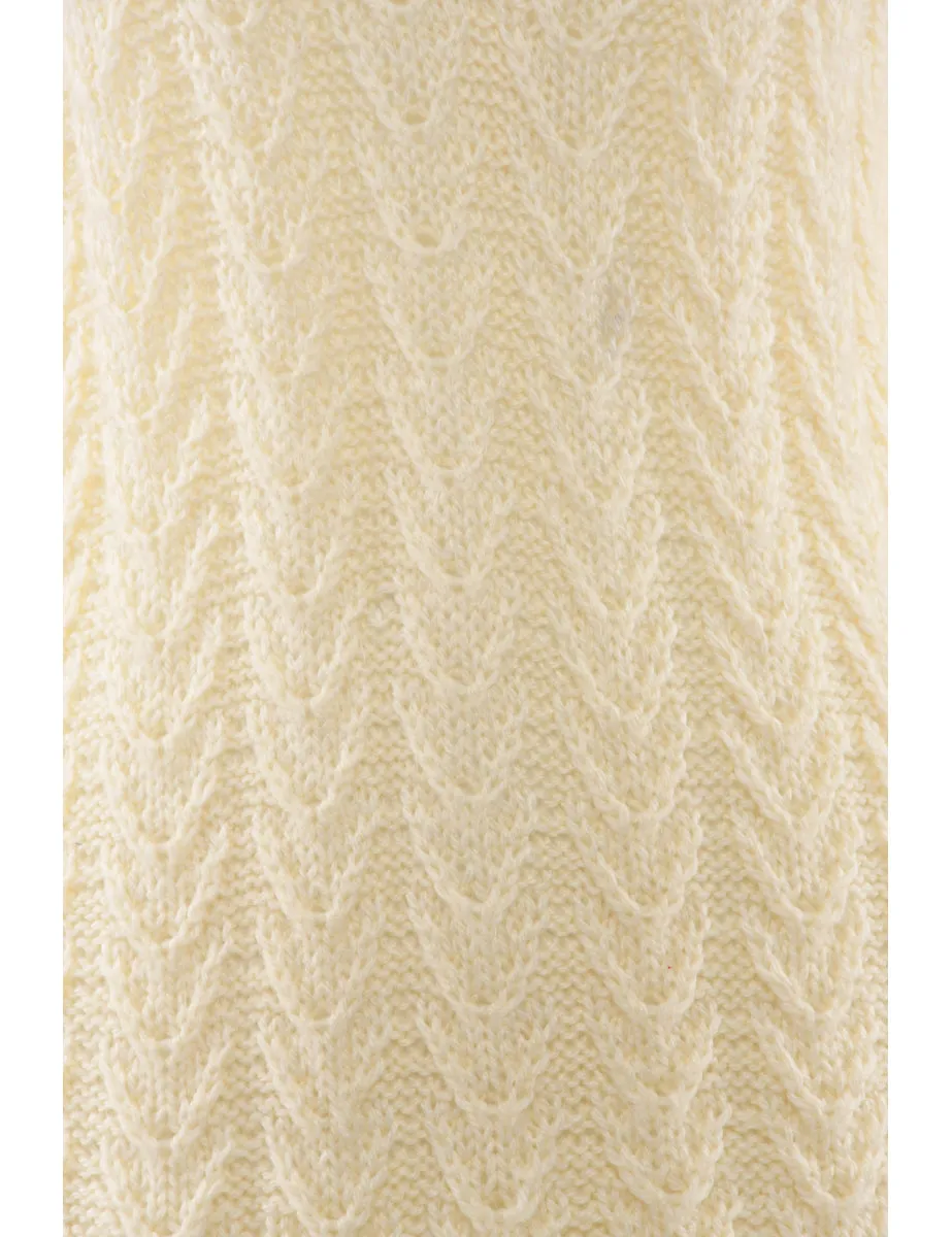 Quarter Zip Cream Jumper - M