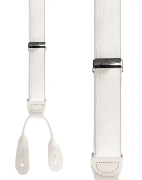 "French Satin" White Suspenders
