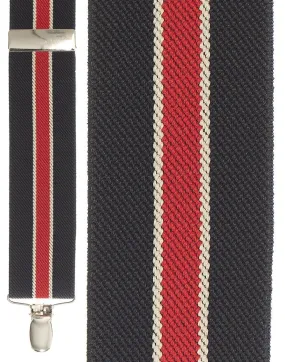 "Navy Bostonian Stripe" Suspenders