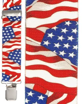 "Old Glory Waving Flag" Suspenders