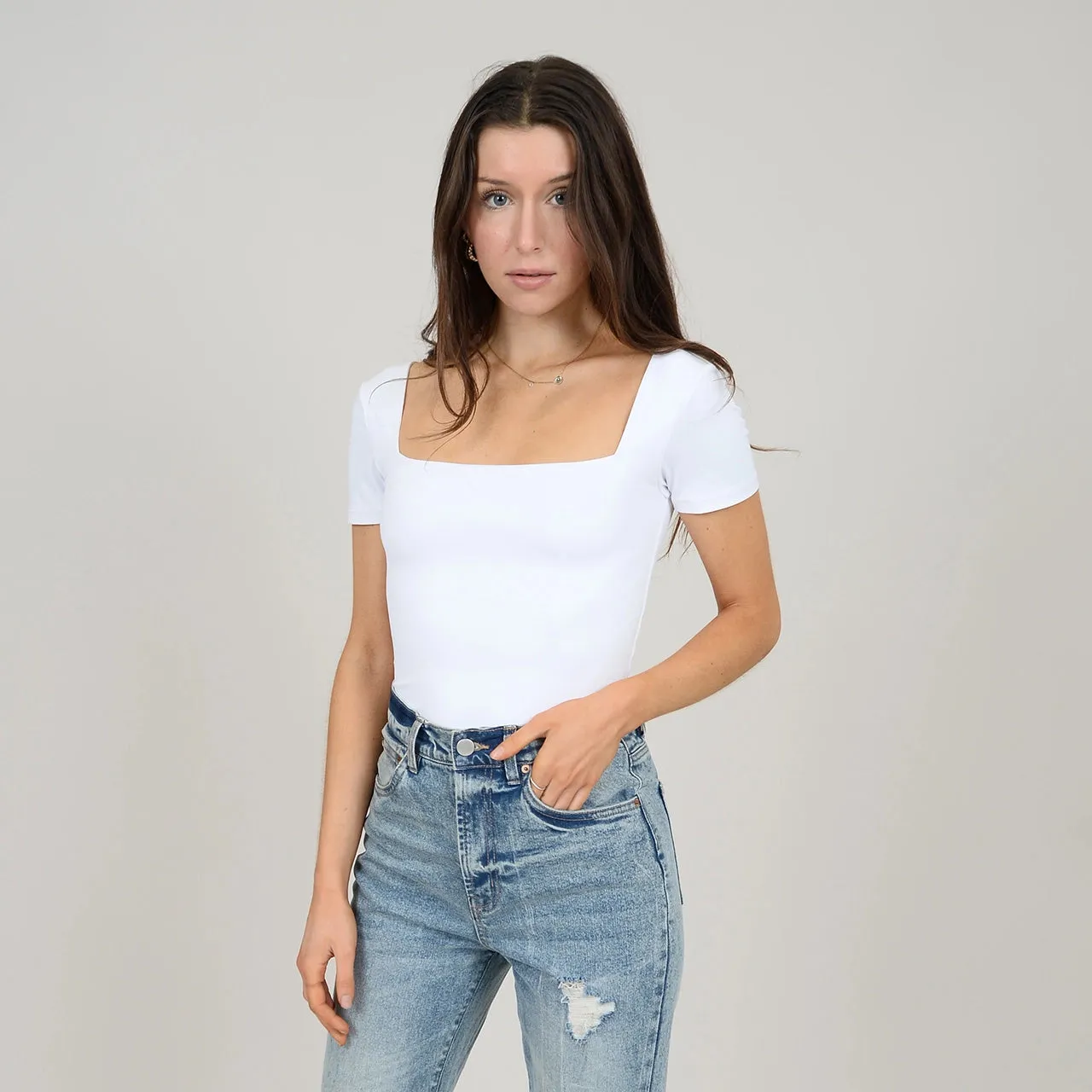 RD Style Second Skin Stacy Square Neck Bodysuit