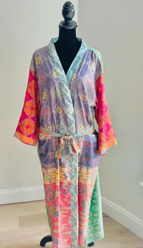 Repurposed Silk Sari Kimono Robe