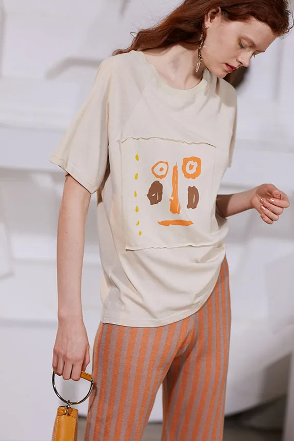 Rimless | Orange Stripe Silver Silk Pant