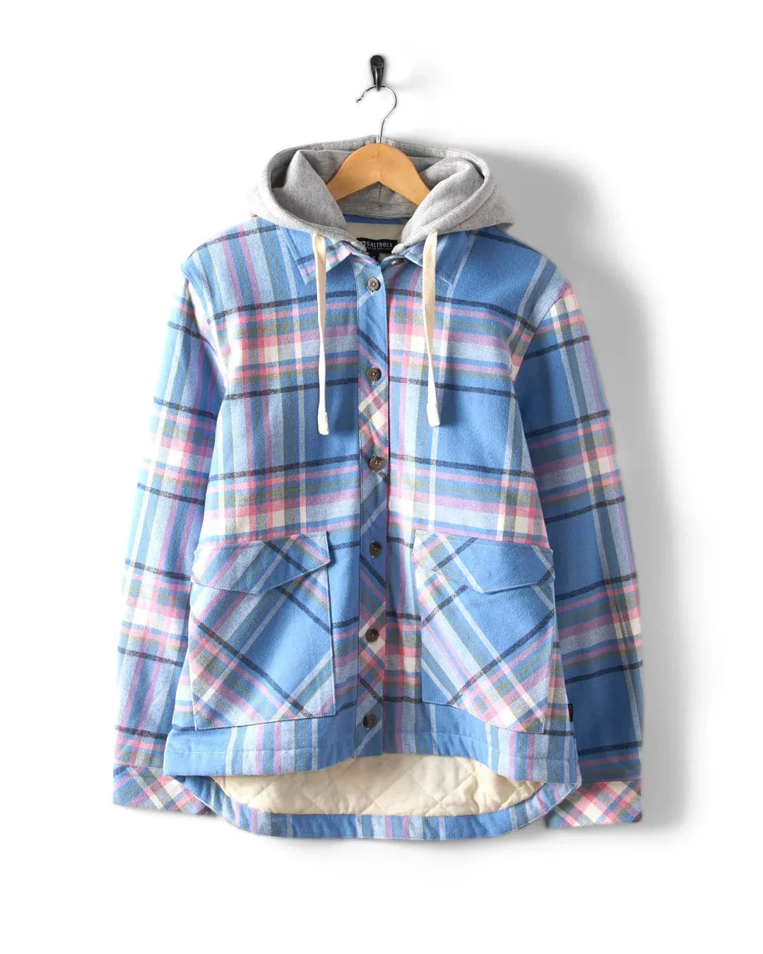 Saltrock Womens Myla Shacket Blue Check