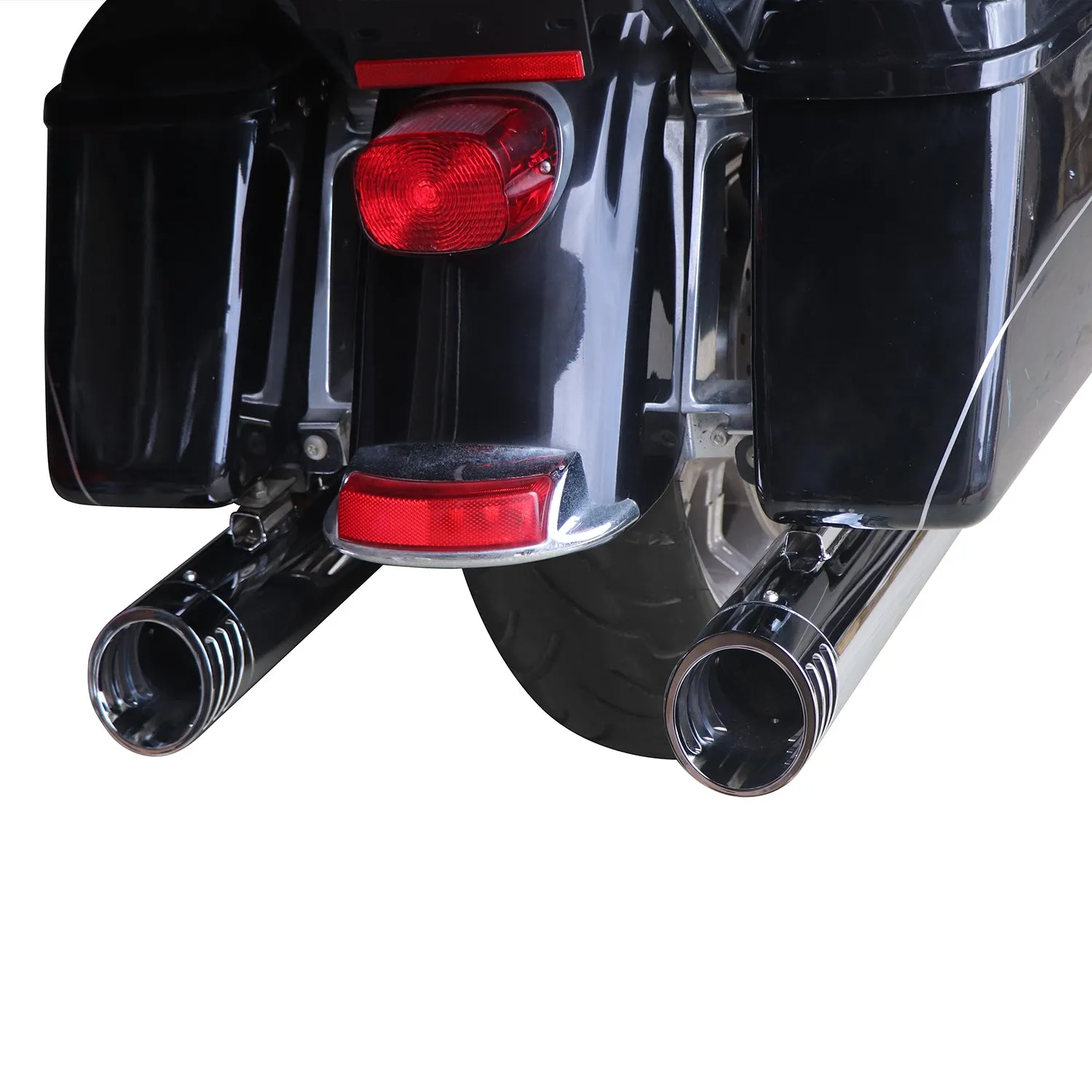 Sharkroad 2017-2024 4” Chrome Slip On Mufflers Exhaust for Harley Touring M8