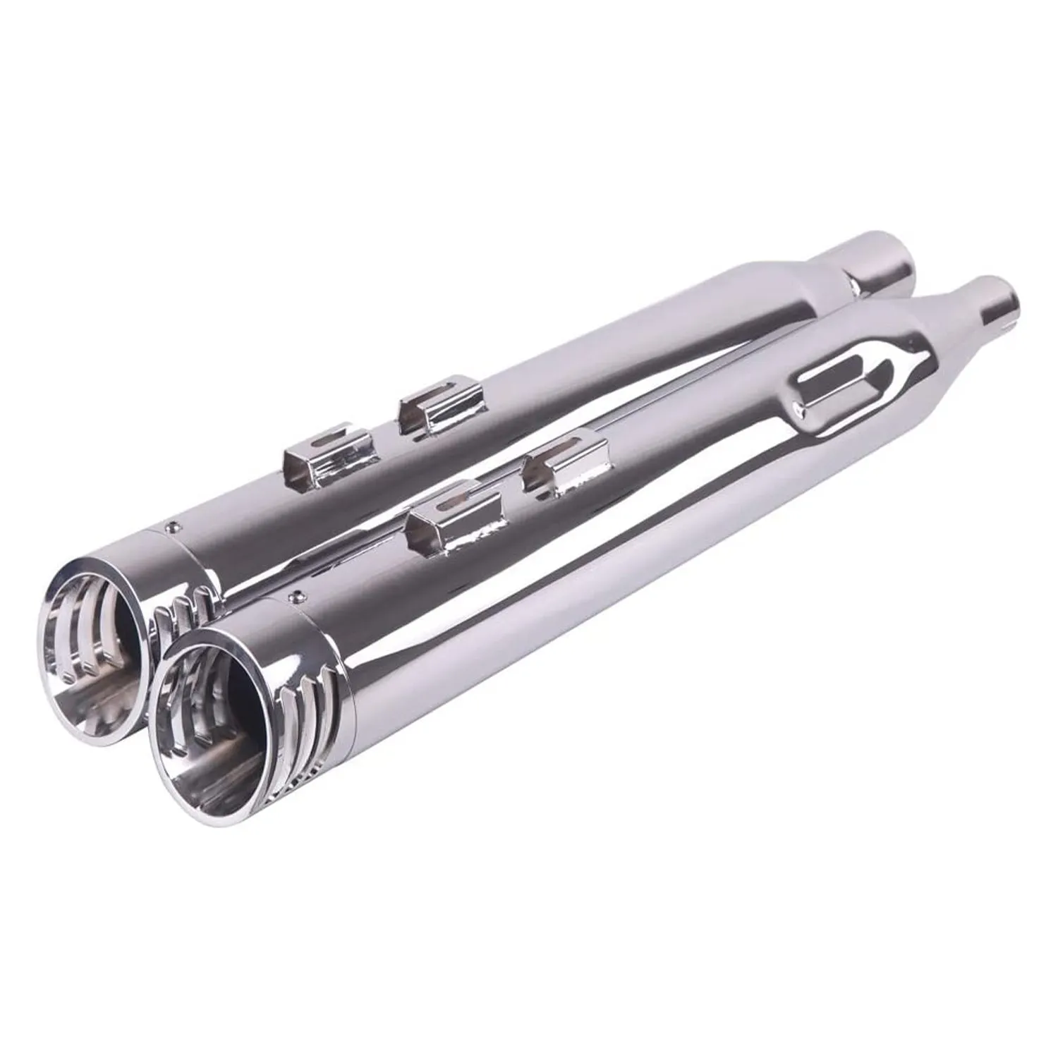 Sharkroad 2017-2024 4” Chrome Slip On Mufflers Exhaust for Harley Touring M8