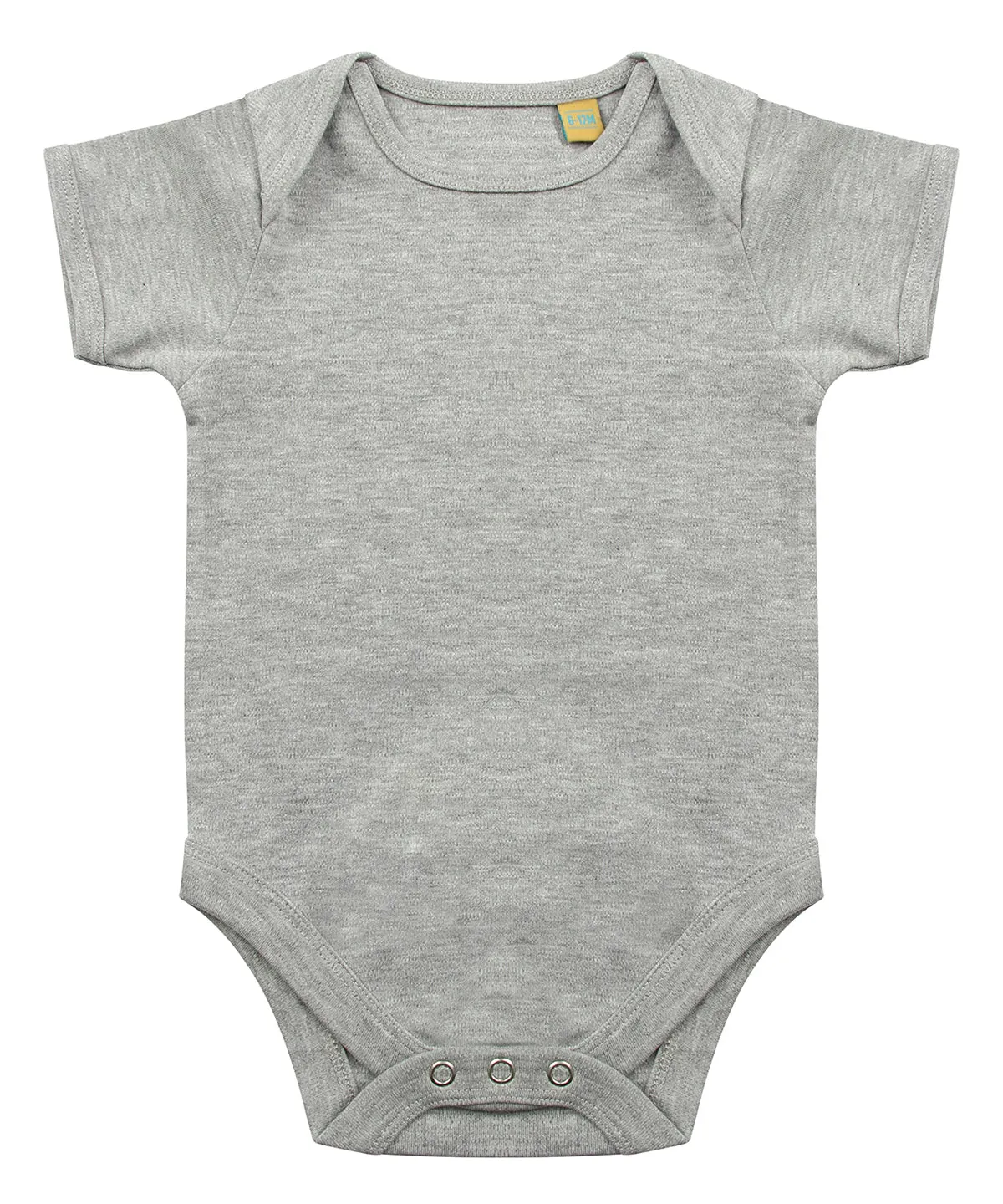 Short-sleeved bodysuit with envelope neck opening | Heather Grey
