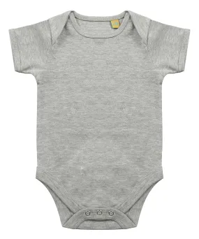 Short-sleeved bodysuit with envelope neck opening | Heather Grey
