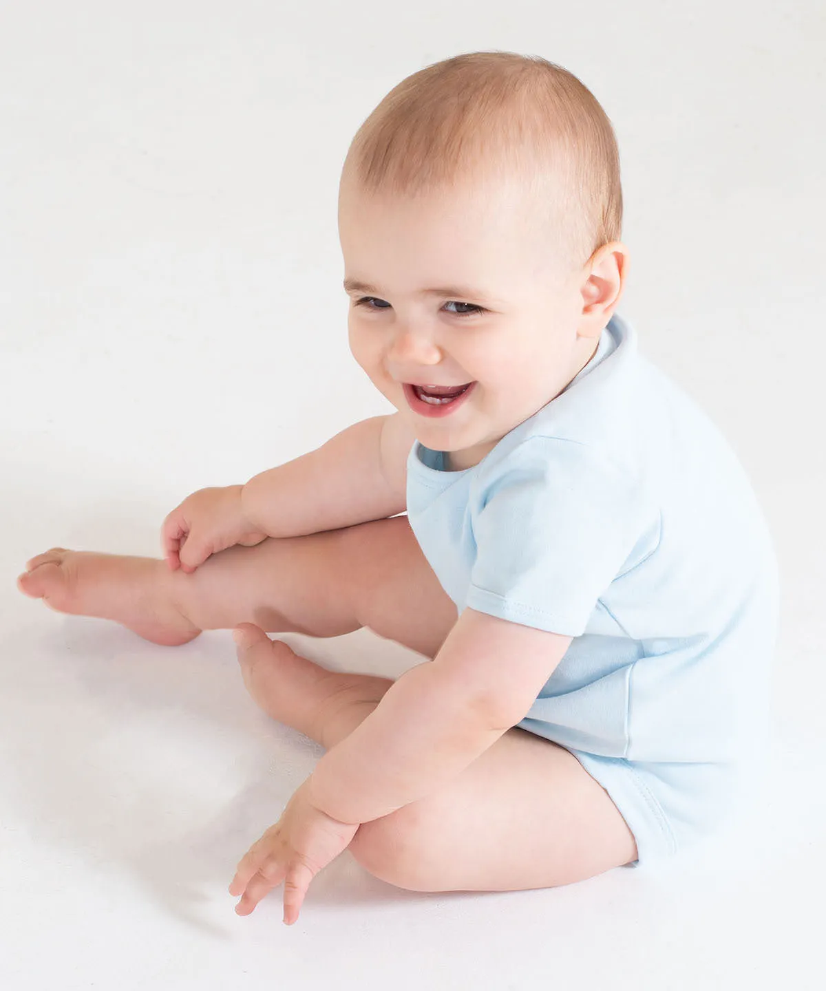 Short-sleeved bodysuit with envelope neck opening | Heather Grey