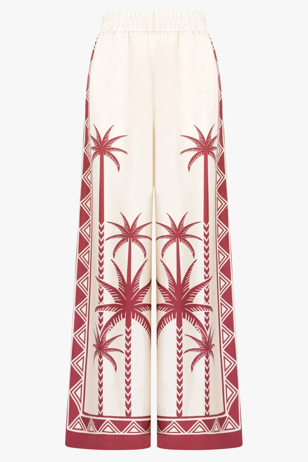 Silk Twill Palazzo Pants | Date Palms Placee Ivory