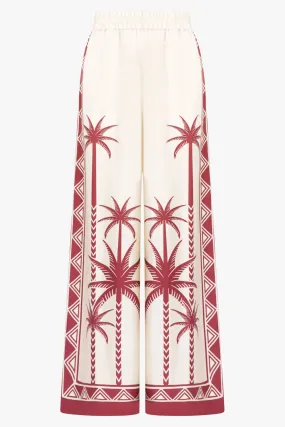 Silk Twill Palazzo Pants | Date Palms Placee Ivory