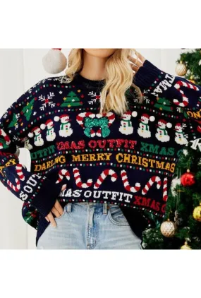 Snowman & Candy-Cane Sweater