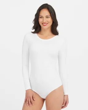 Suit Yourself Scoop Neck L/S Top Bodysuit • White