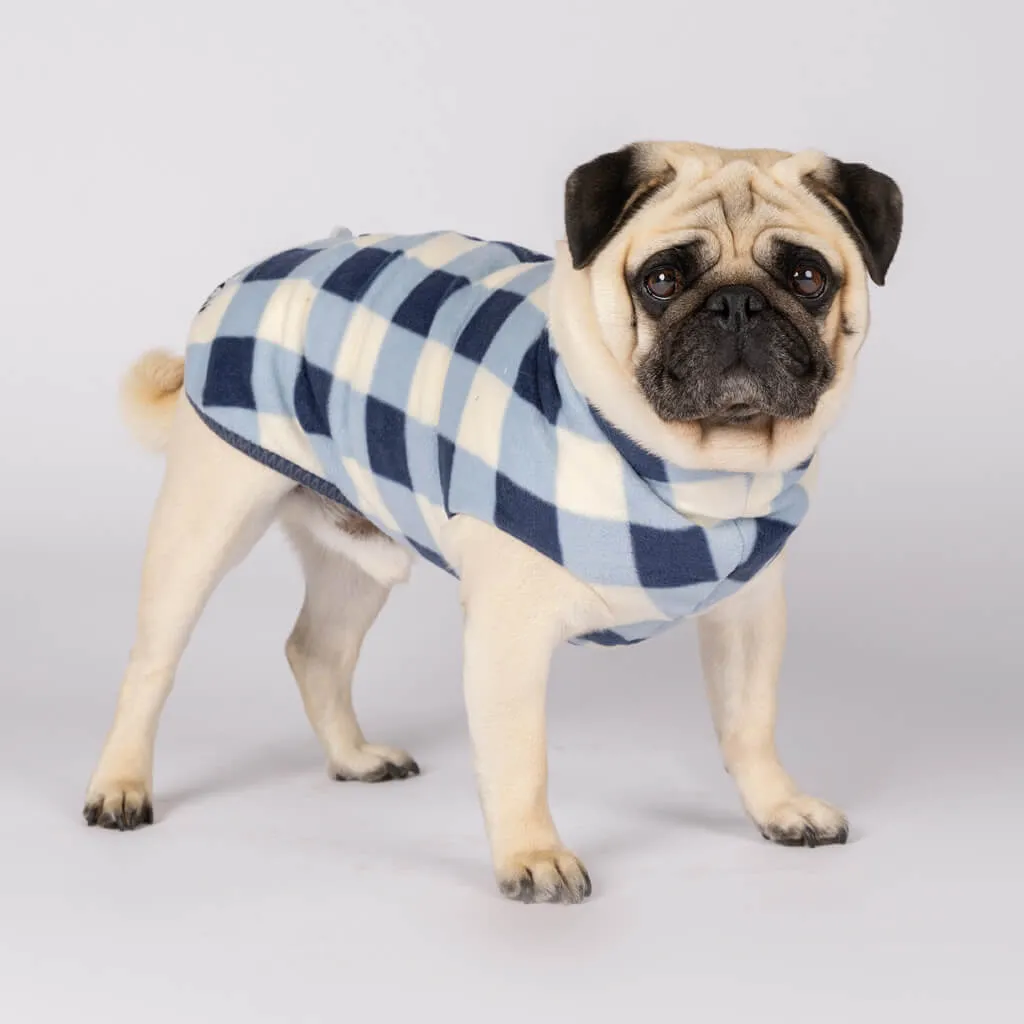 The Floofy Fleece Dog Coat | Navy Gingham