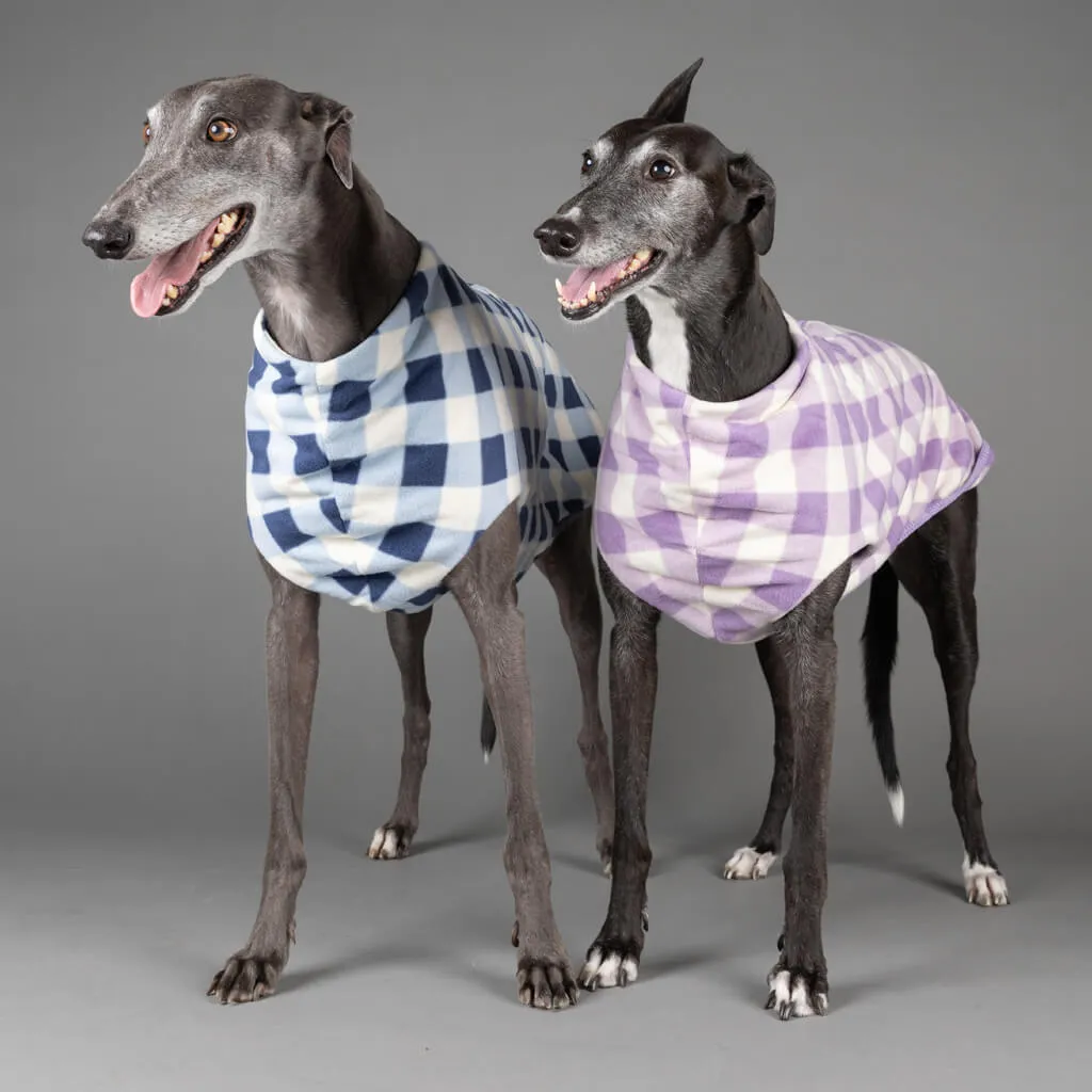 The Floofy Fleece Dog Coat | Navy Gingham