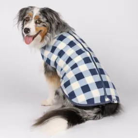 The Floofy Fleece Dog Coat | Navy Gingham
