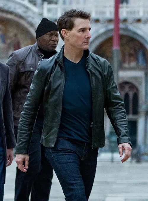 TOM CRUISE Black Leather Jacket