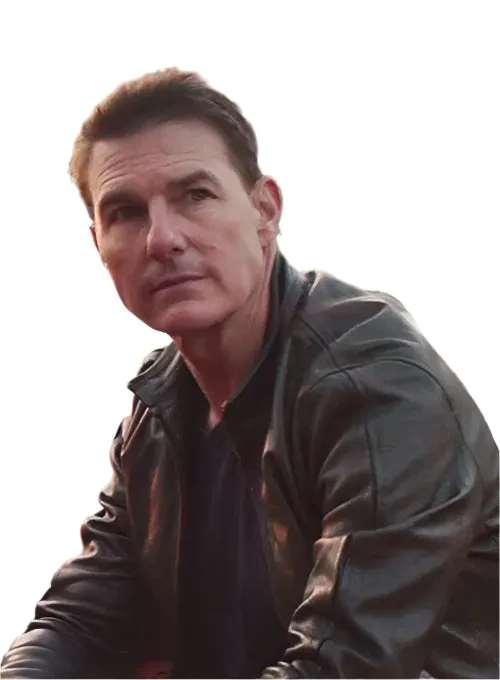 TOM CRUISE Black Leather Jacket