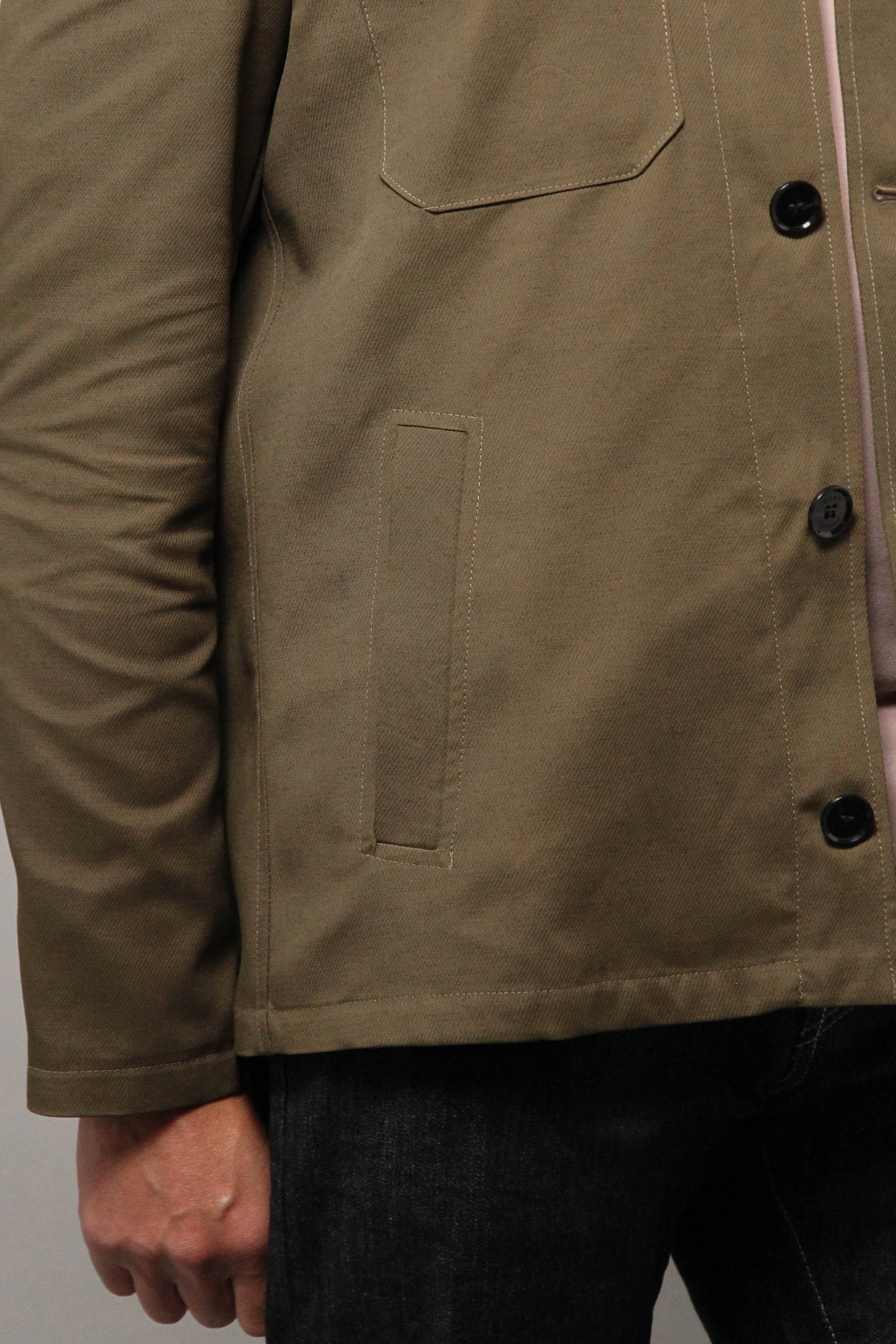 Wilkes Shacket Unlined - Khaki Tricotina