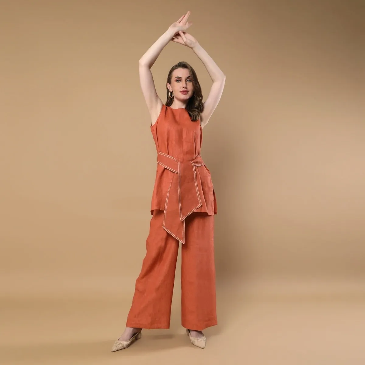 Willow - Hemp Co-ord Set - Rust Orange
