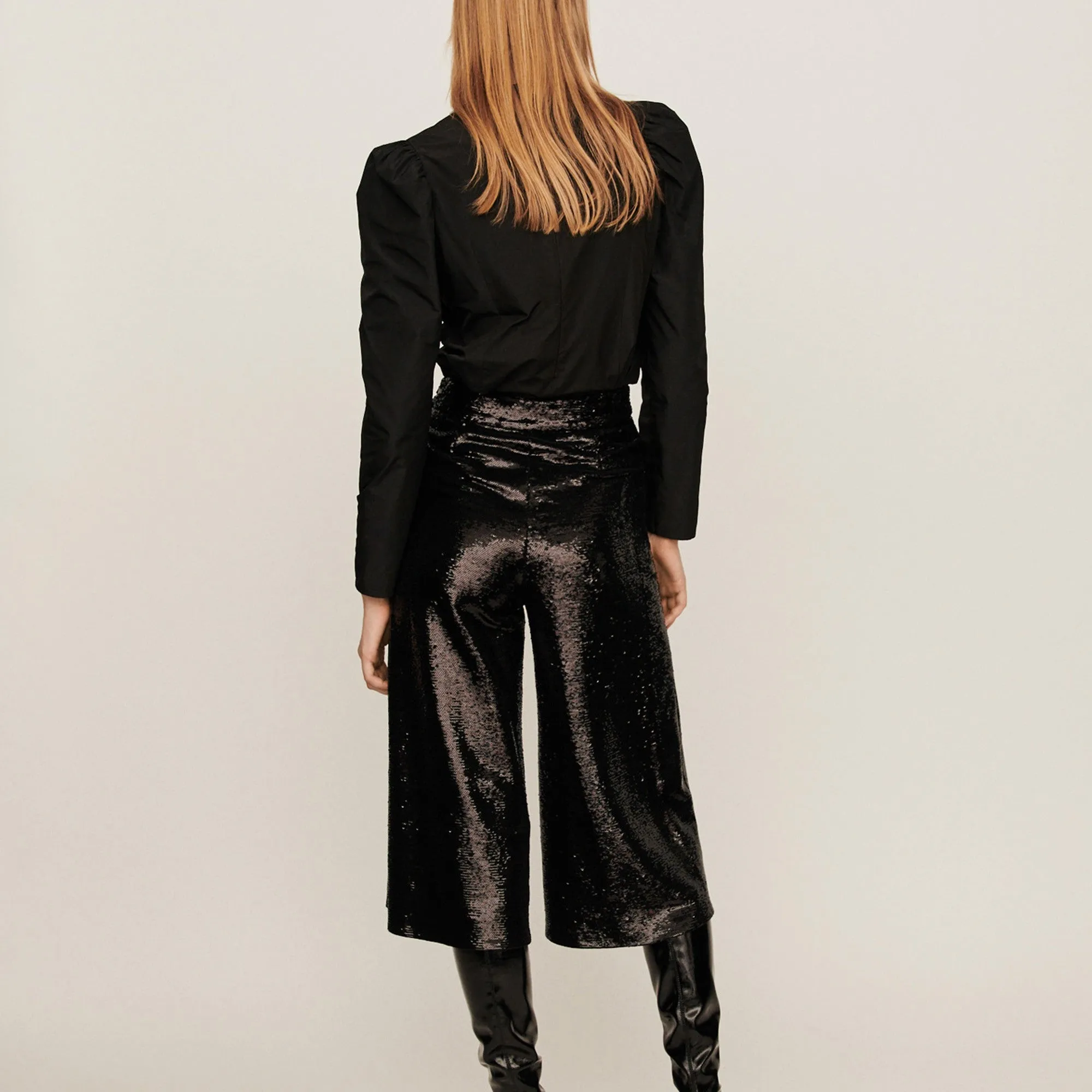 Women Sequin Pants - Black