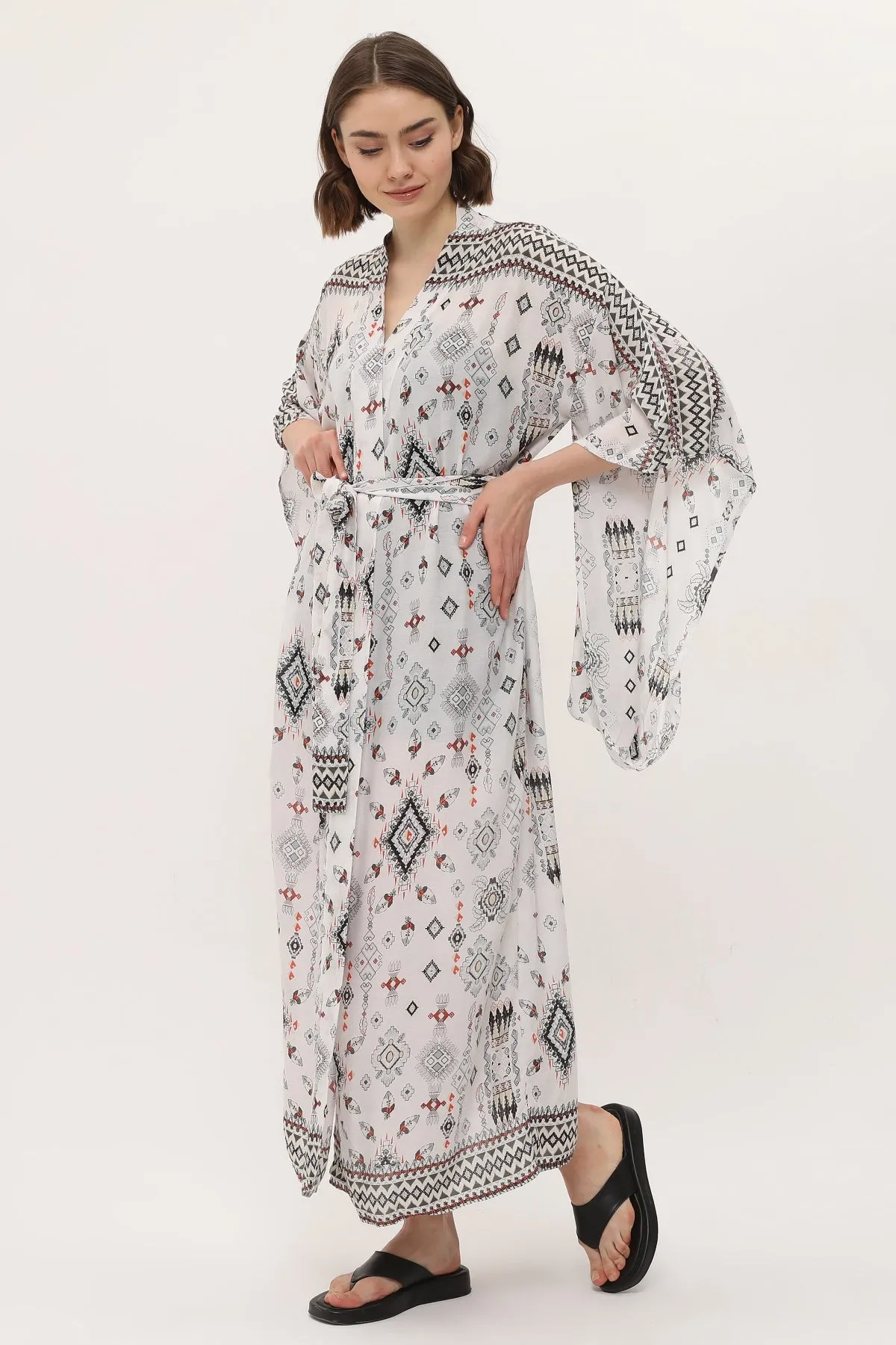 Zada - Jap Kimono XL Long - Earth Aztek