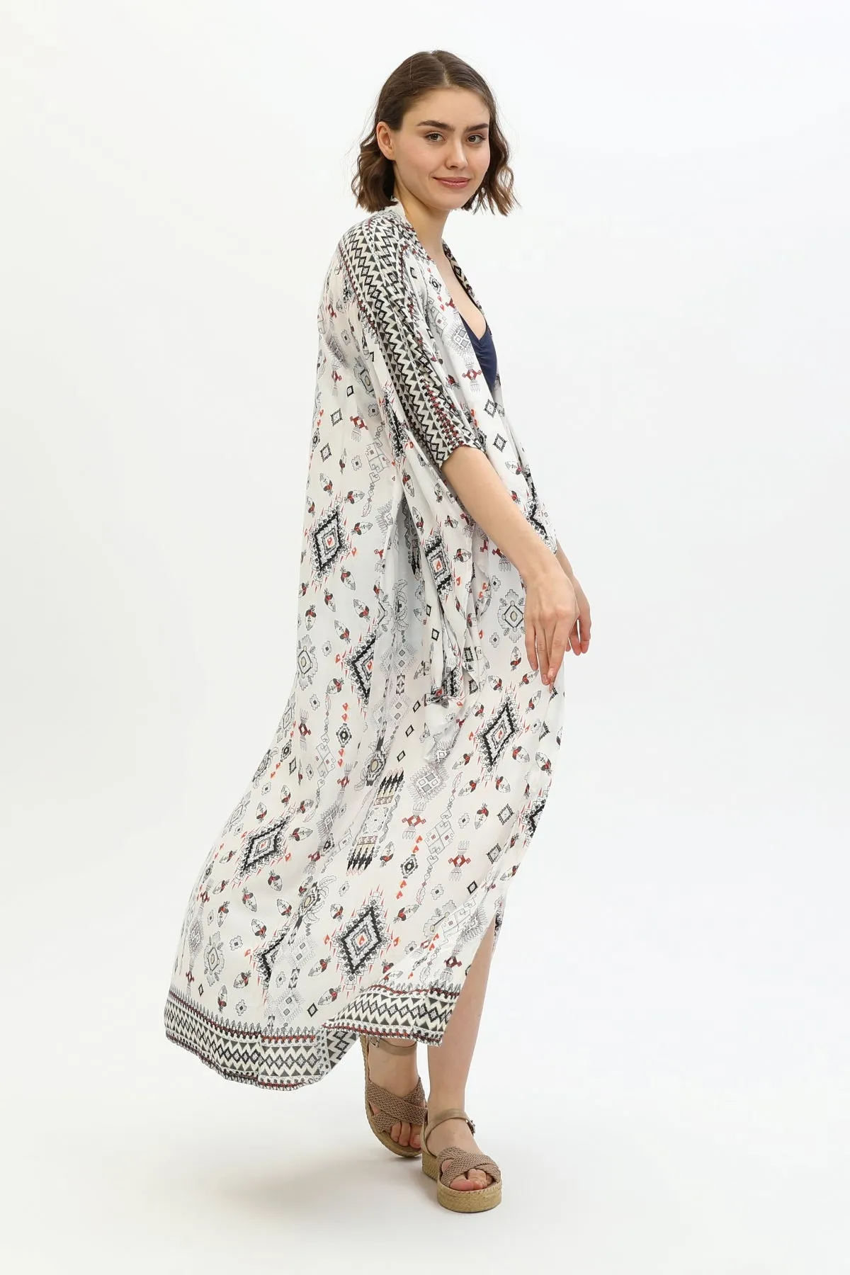 Zada - Jap Kimono XL Long - Earth Aztek