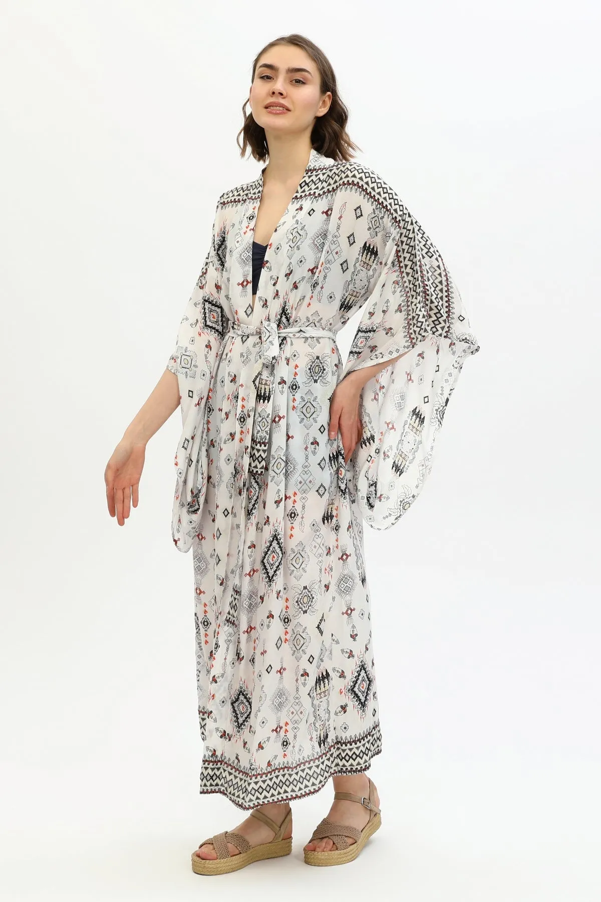 Zada - Jap Kimono XL Long - Earth Aztek