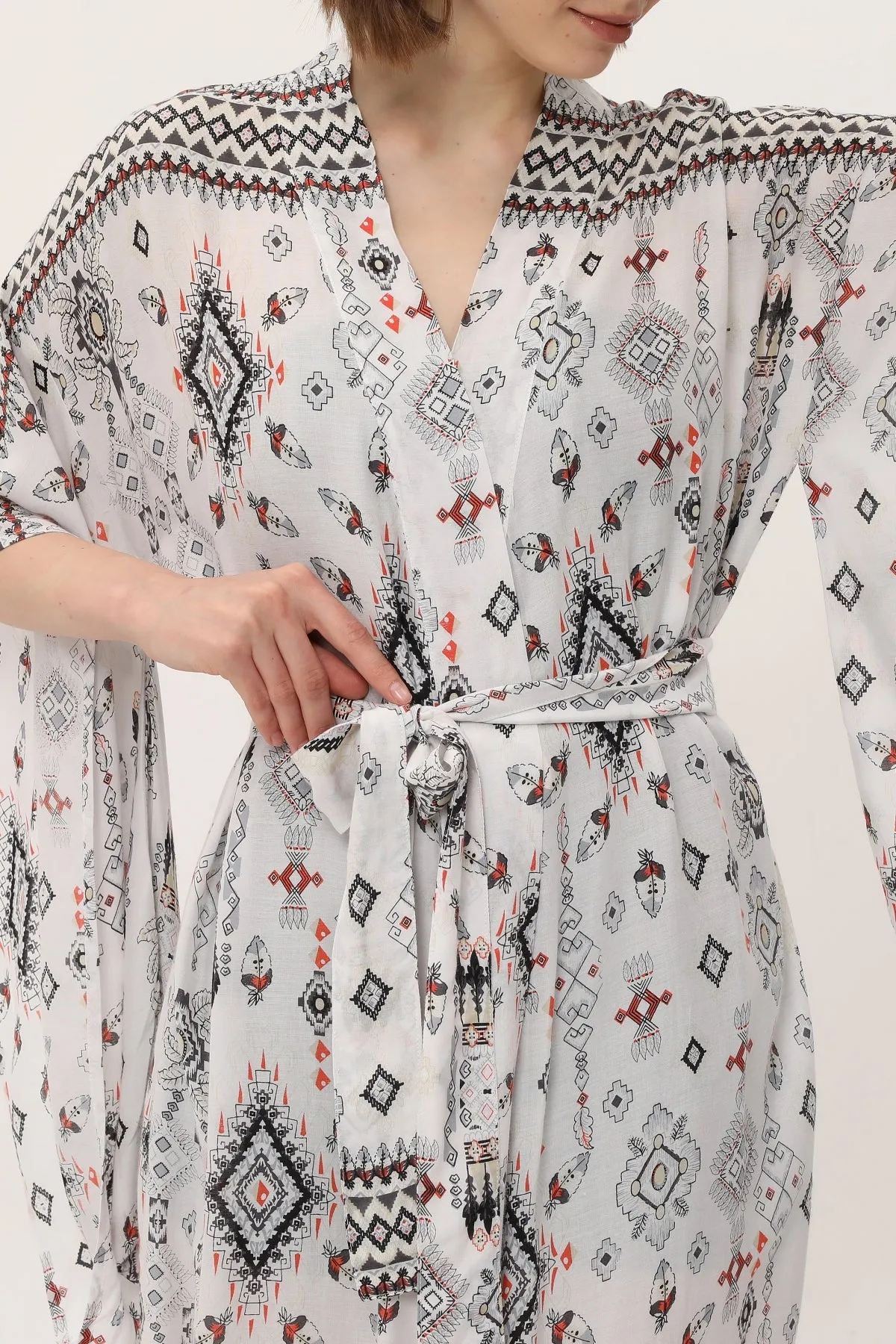 Zada - Jap Kimono XL Long - Earth Aztek