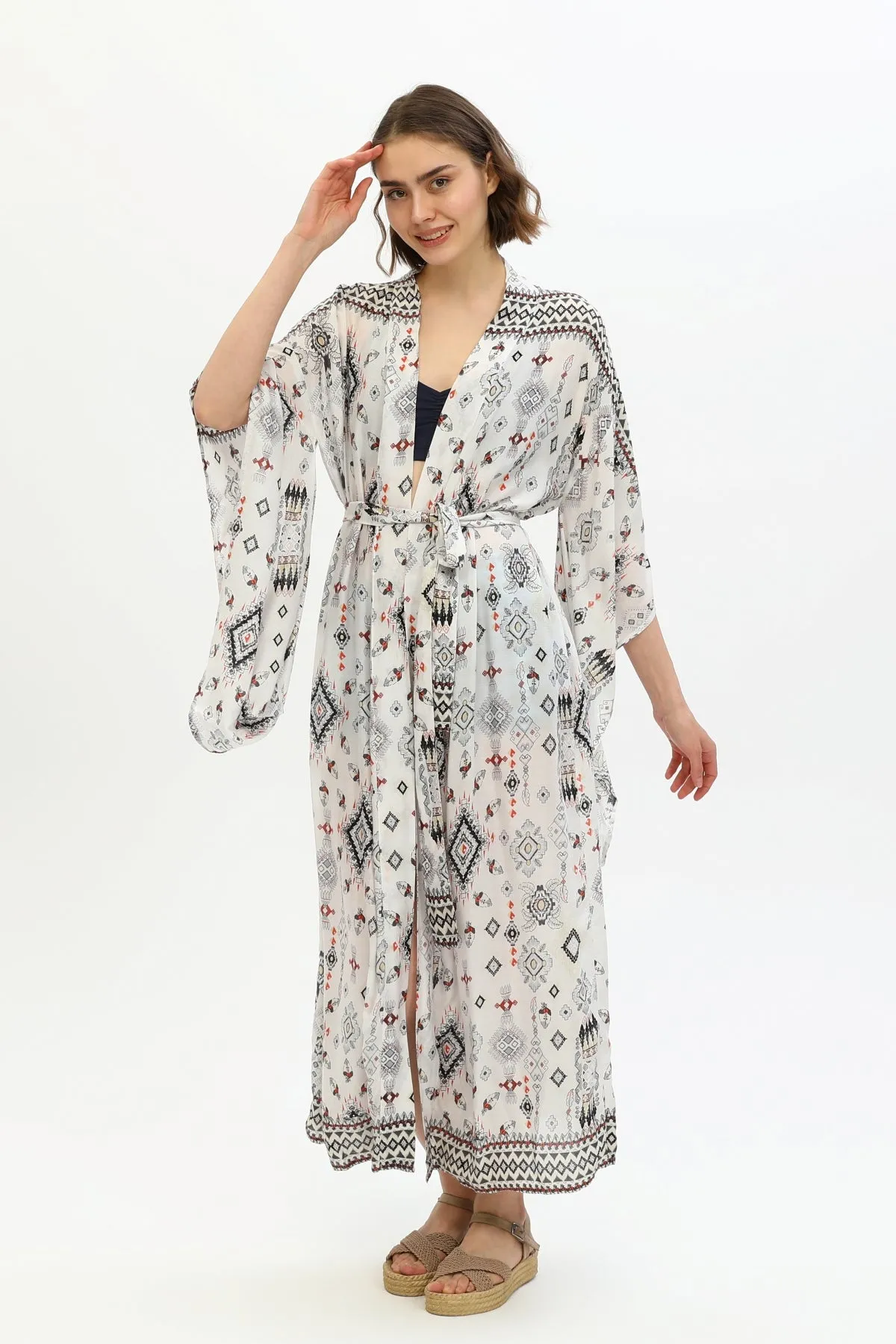 Zada - Jap Kimono XL Long - Earth Aztek