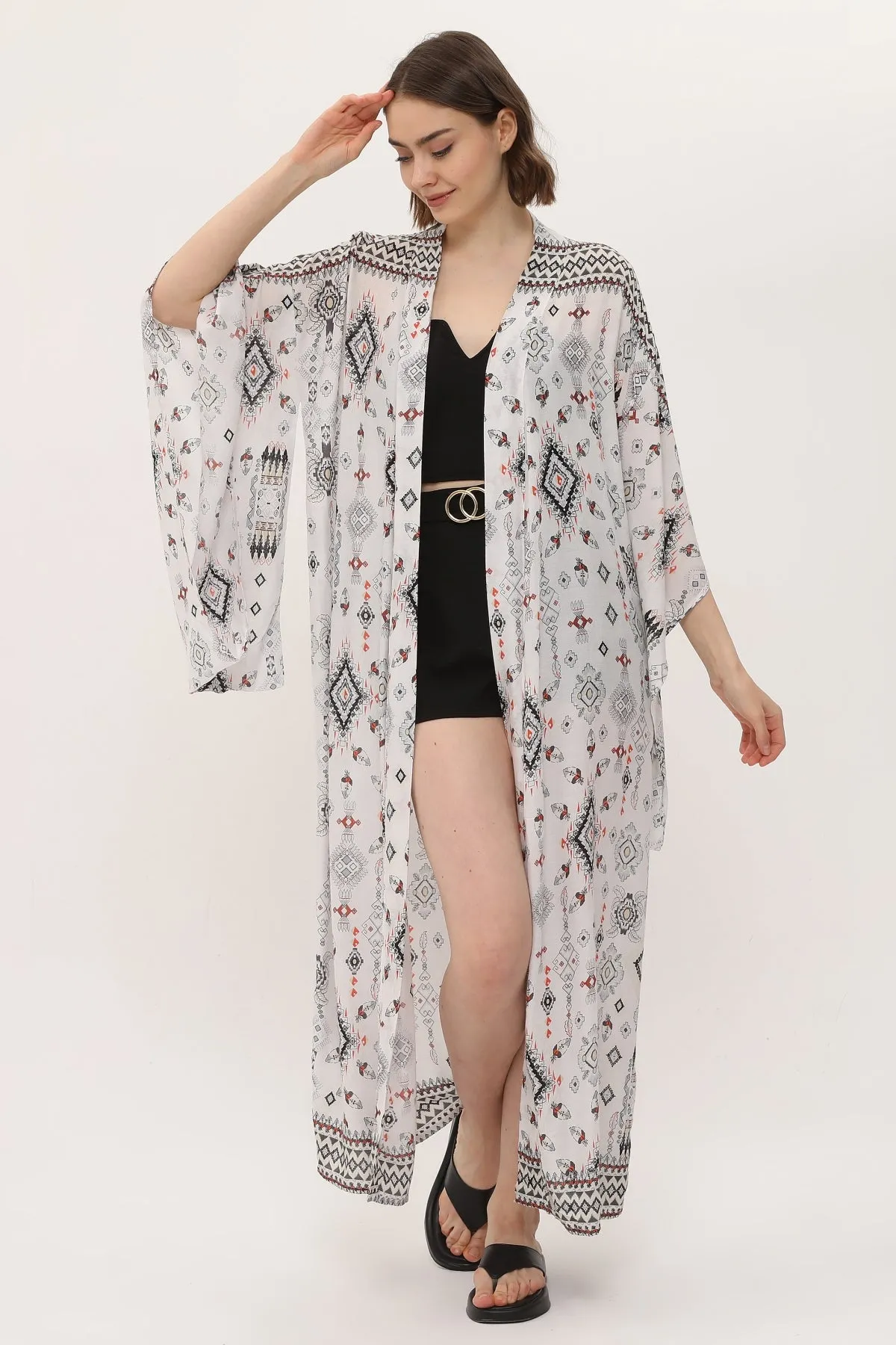 Zada - Jap Kimono XL Long - Earth Aztek