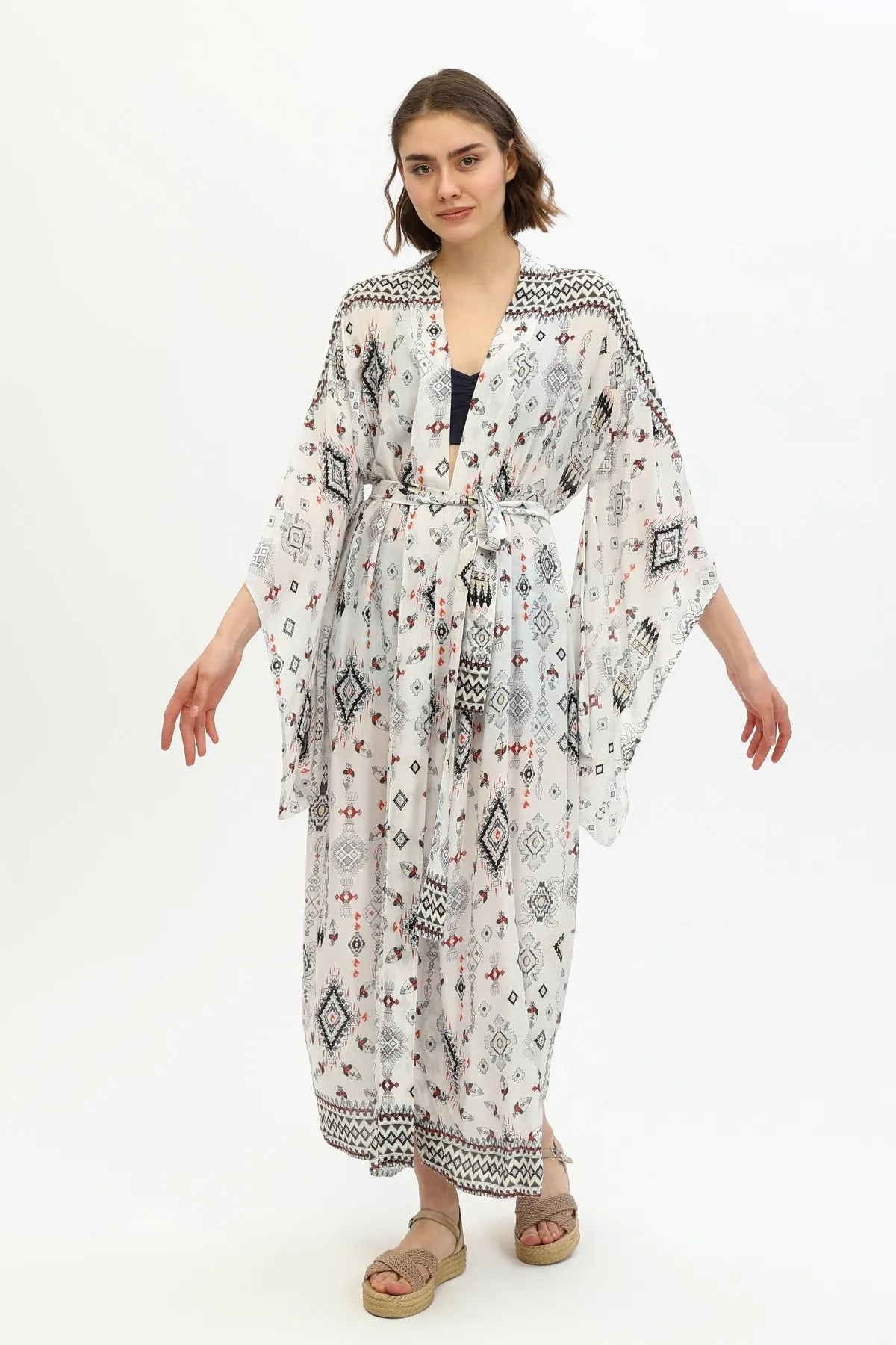 Zada - Jap Kimono XL Long - Earth Aztek