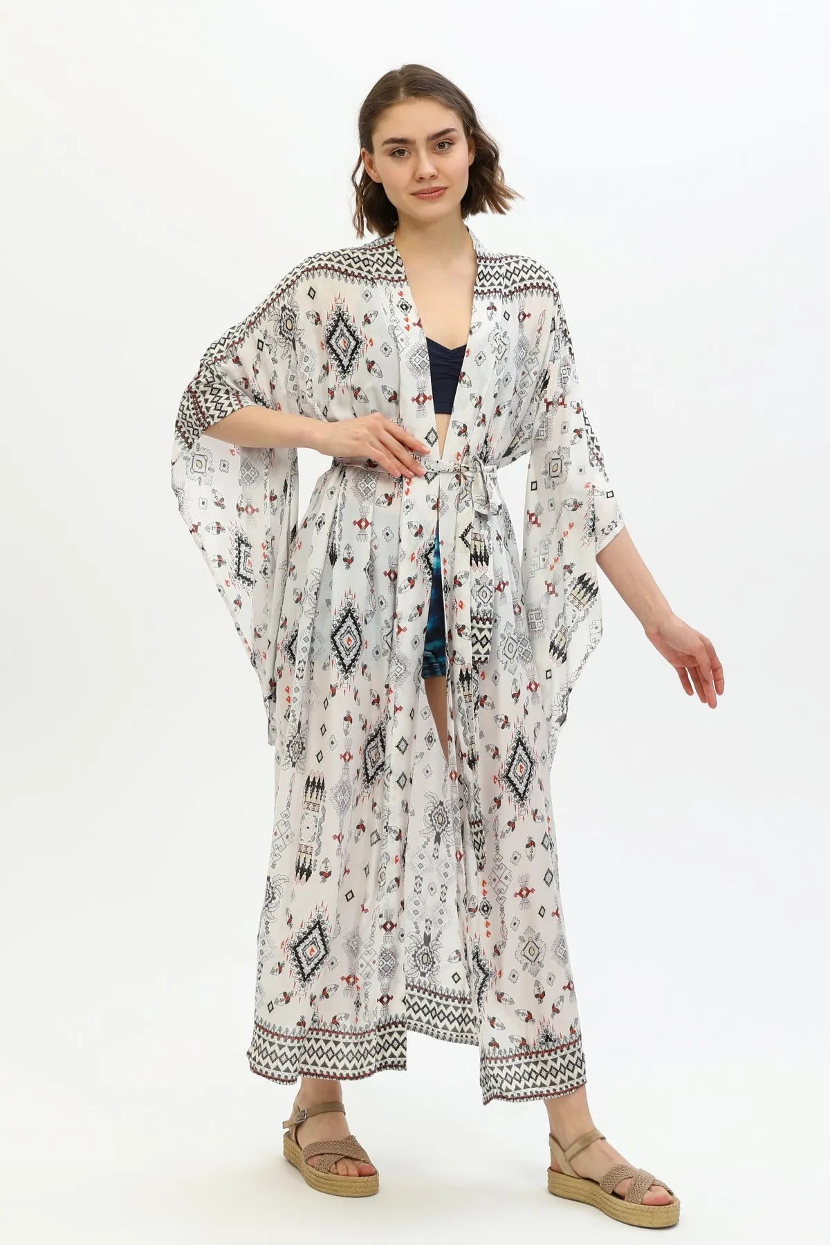Zada - Jap Kimono XL Long - Earth Aztek